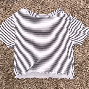 Pacsun Basic Cropped Lettuce Bottom Tee